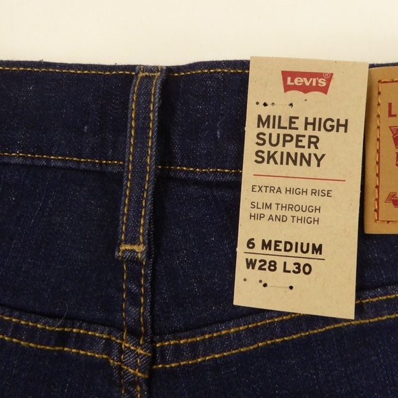 Levi’s Stretch Lycra Denim Mile High Super Skinny Jeans High Rise NWT - Picture 7 of 7